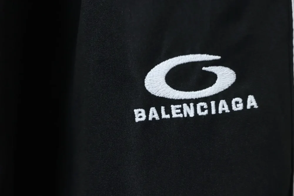 Balenciaga Schwarze Webhose mit fünf Balken und Halbring – Bild 7