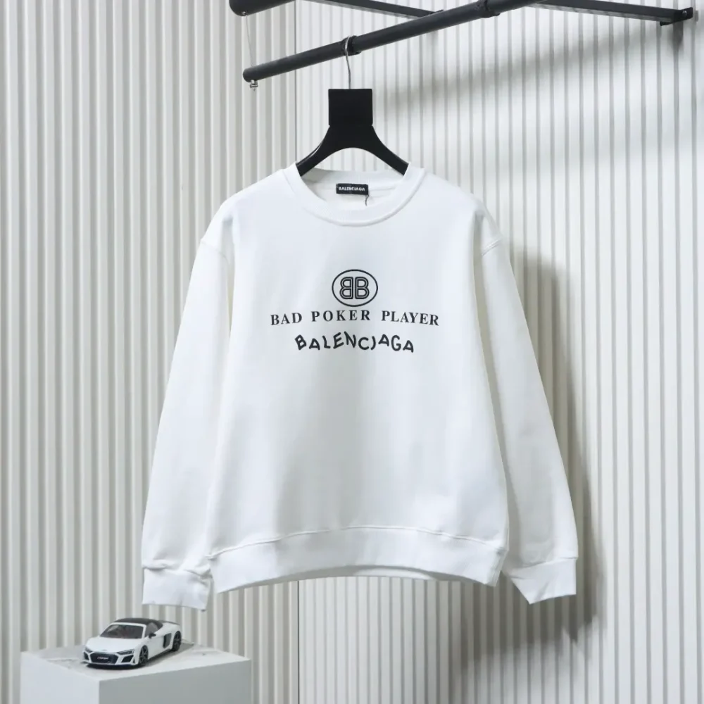 Balenciaga Sweatshirt mit Rundhalsausschnitt und Poker-Schriftzug – Bild 11