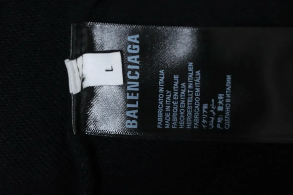 Balenciaga Sweatshirt mit Rundhalsausschnitt und verwaschenem, beschädigtem Farbverlauf und handbemalten Schreibschriftbuchstaben – Bild 11
