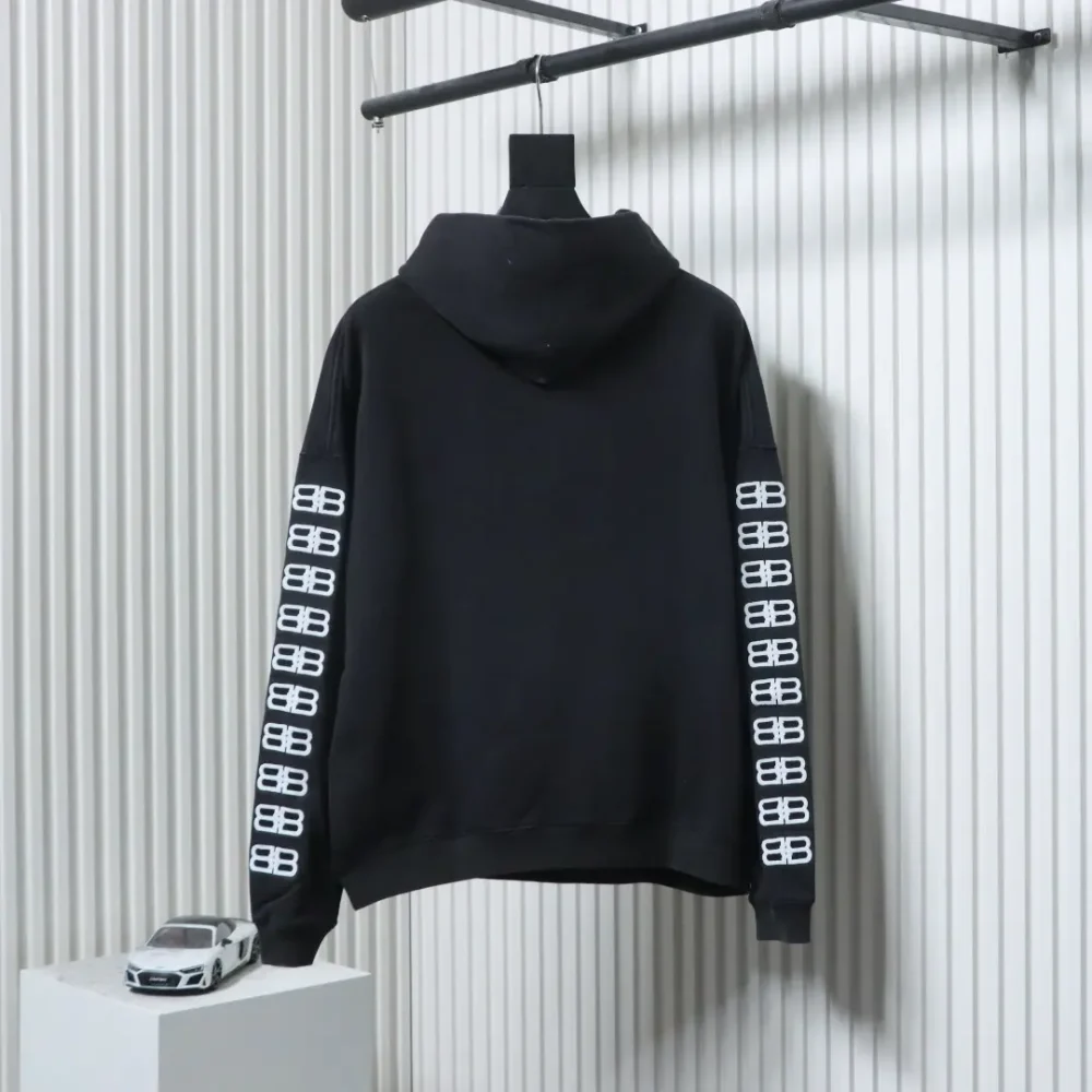 Balenciaga Verwaschenes Kapuzensweatshirt mit Doppel-B-Stickerei – Bild 2
