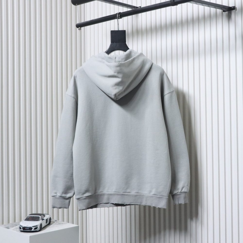 Balenciaga Zerrissenes Kapuzensweatshirt mit Doppel-B-Logo-Print – Bild 12