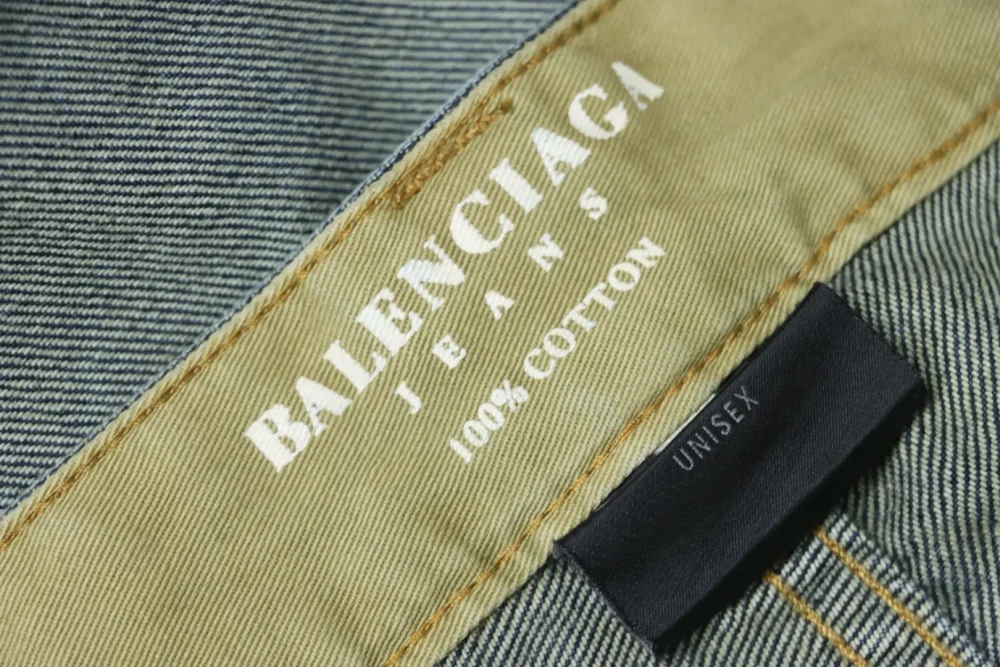 Balenciaga pocket embroidery washed and distressed straight loose denim – Bild 12