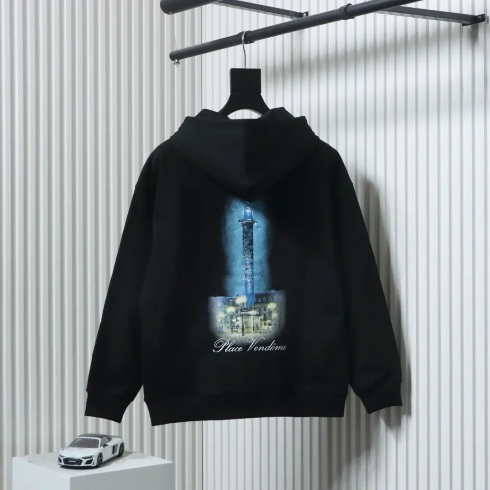 Balenciaga x Vogue-Kollaboration Kapuzensweatshirt mit Leuchtturm-Digitaldruck und Rücken – Bild 2