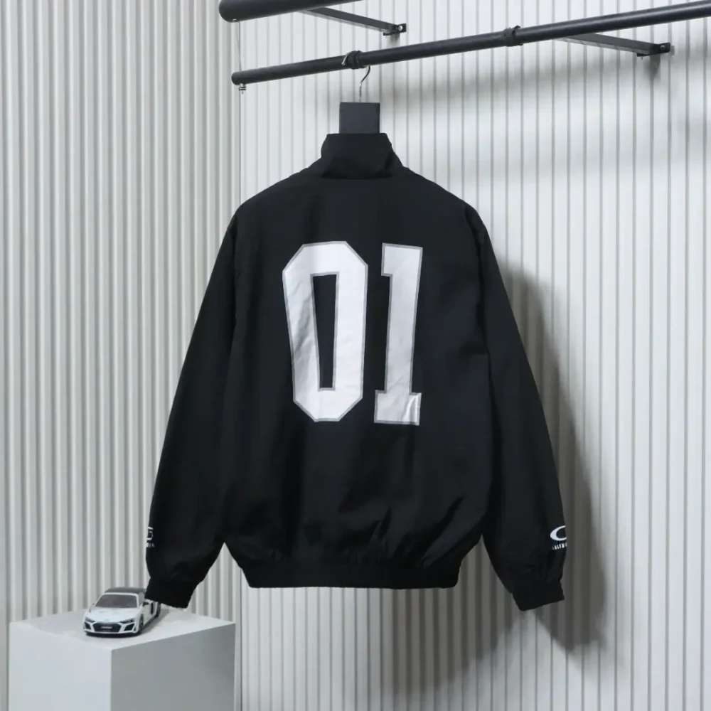 Basketball lettering print zipper long-sleeved jacket – Bild 2