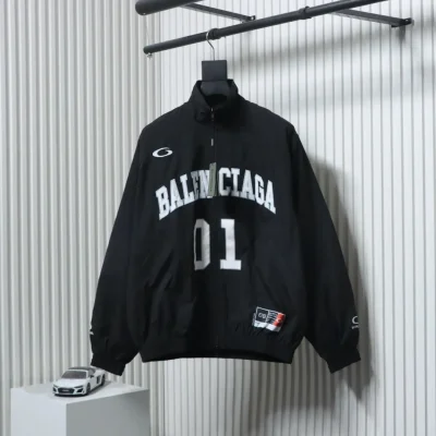 Basketball lettering print zipper long-sleeved jacket