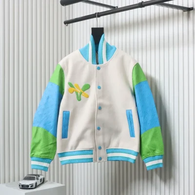 Bestickte Ärmel aus Duck Towel mit Baseballjacke mit Monogrammprägung