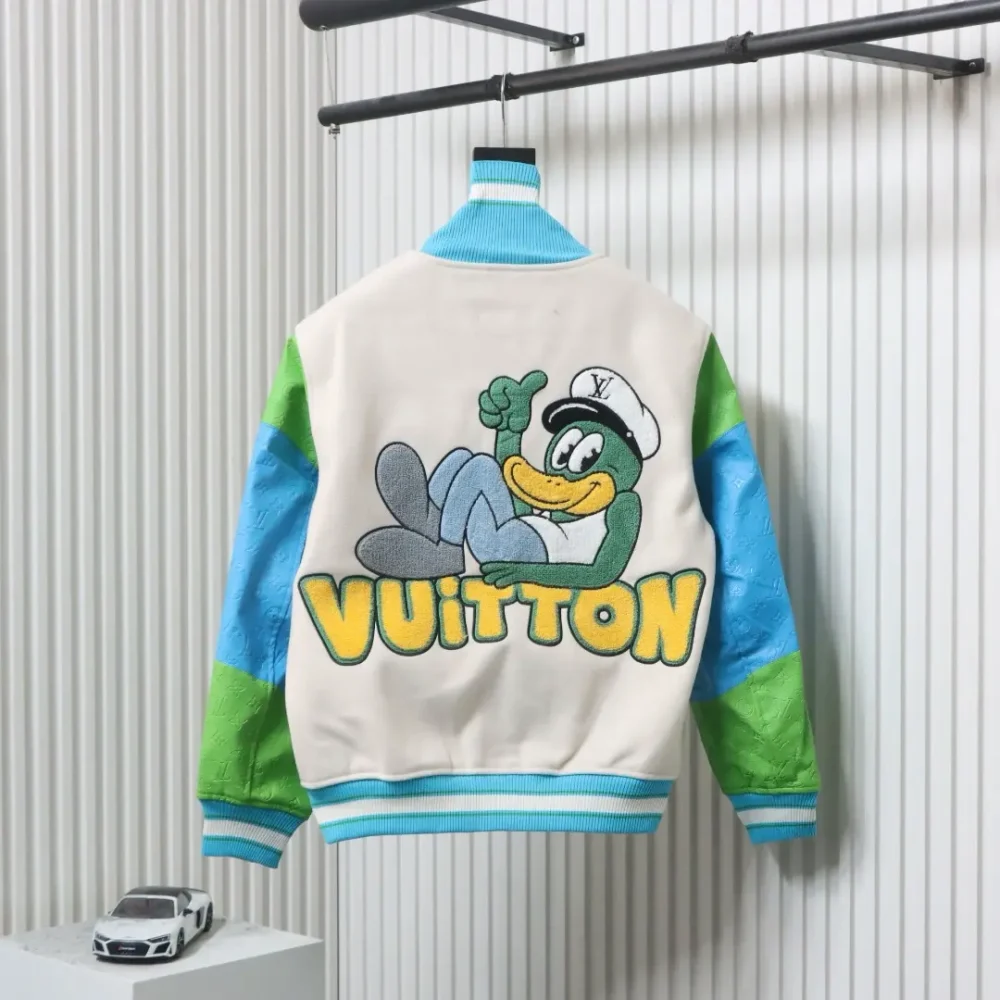 Bestickte Ärmel aus Duck Towel mit Baseballjacke mit Monogrammprägung – Bild 2