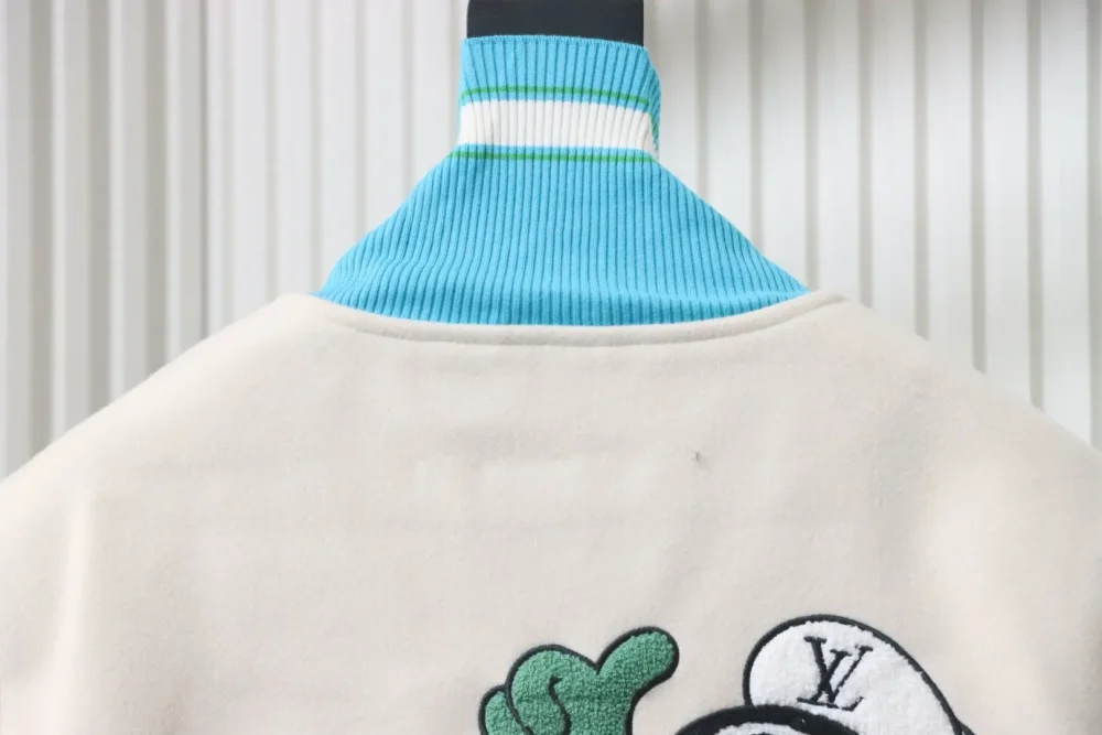 Bestickte Ärmel aus Duck Towel mit Baseballjacke mit Monogrammprägung – Bild 4