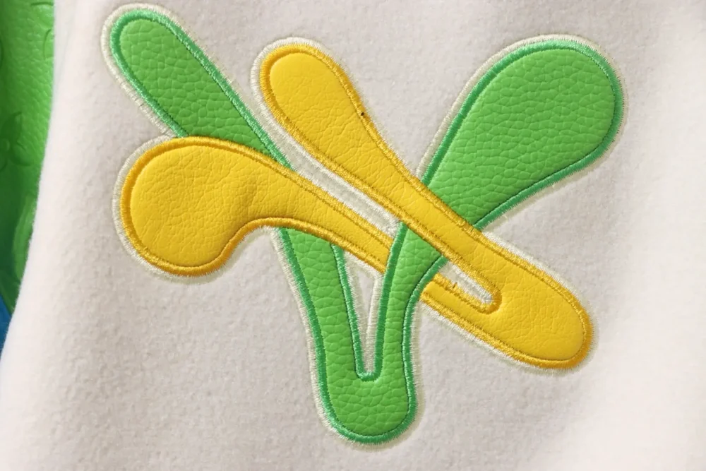 Bestickte Ärmel aus Duck Towel mit Baseballjacke mit Monogrammprägung – Bild 7