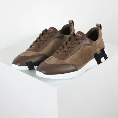 Bounce Old Money Style Leder Low-Top Freizeitschuhe Braun