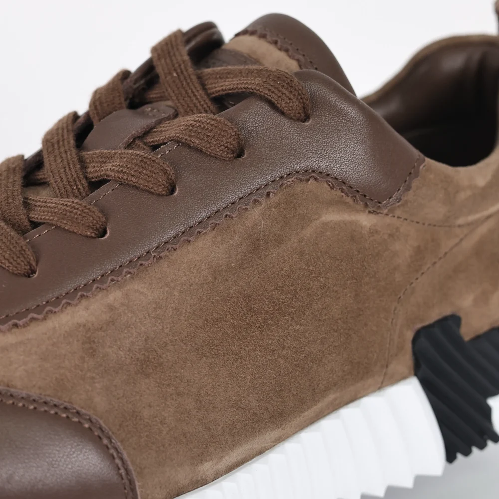 Bounce Old Money Style Leder Low-Top Freizeitschuhe Braun – Bild 11