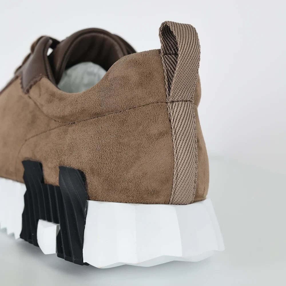 Bounce Old Money Style Leder Low-Top Freizeitschuhe Braun – Bild 9