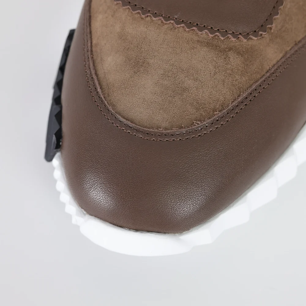 Bounce Old Money Style Leder Low-Top Freizeitschuhe Braun – Bild 10