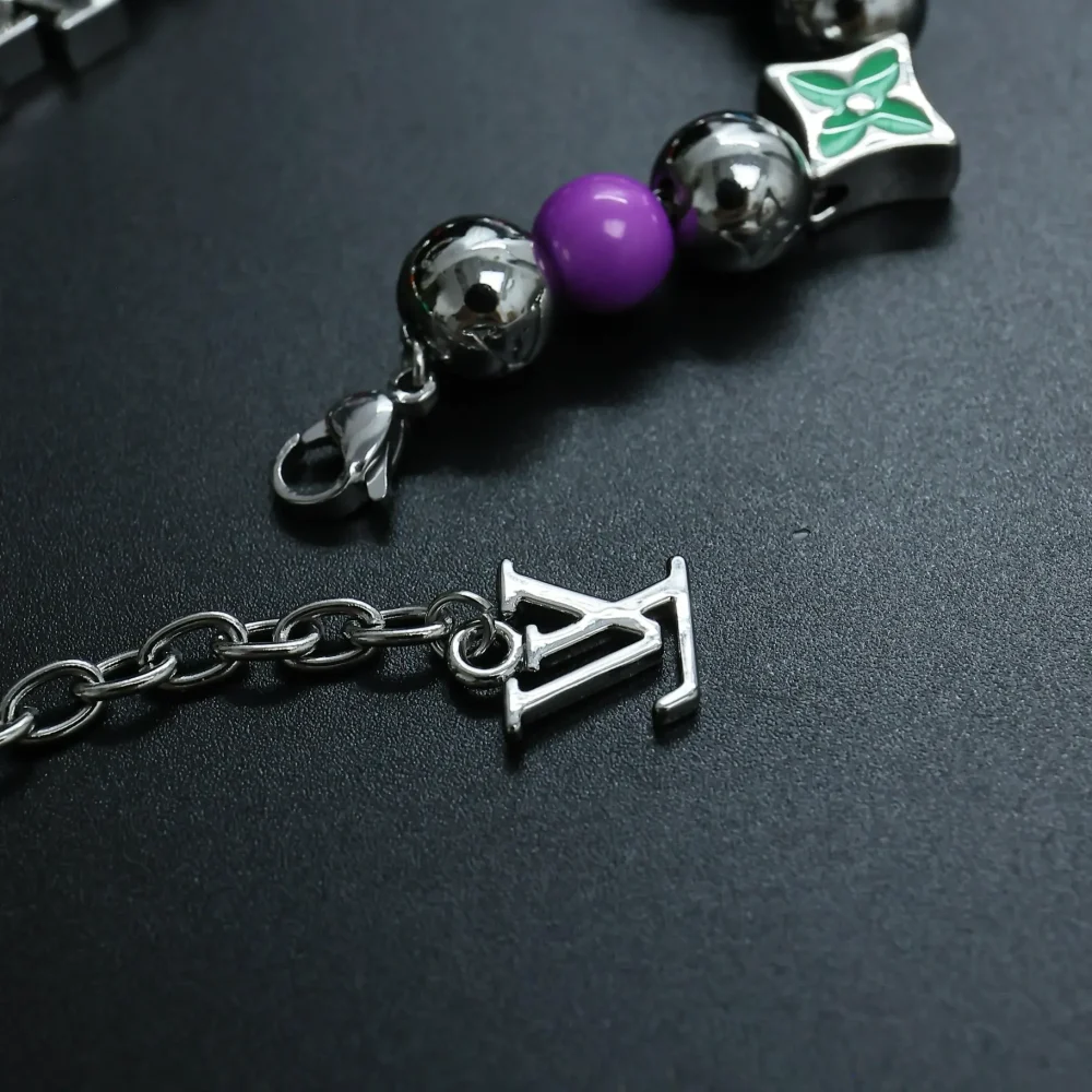 Buntes Perlenarmband mit Karabinerverschluss – Bild 6