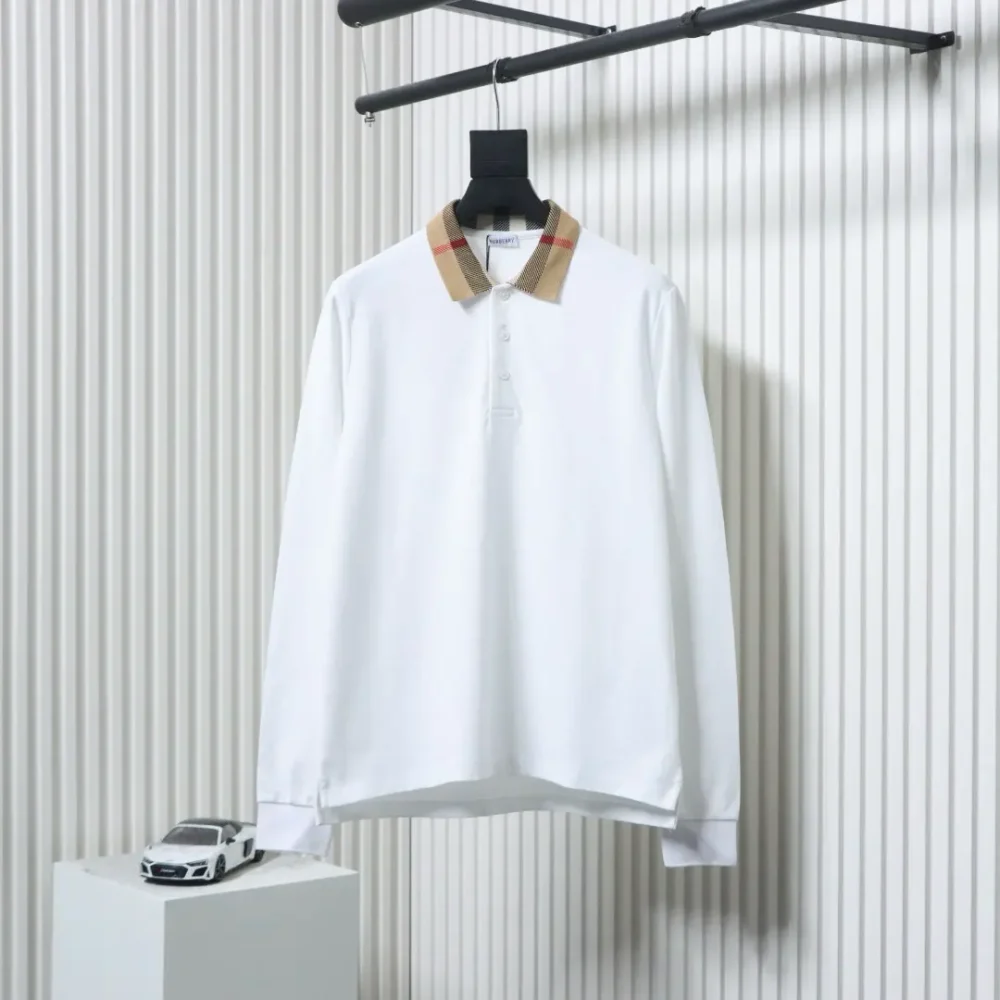 Burberry Langärmliges Poloshirt mit kariertem Revers XXL – Bild 12