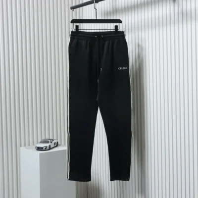 Celine Classic Anzughose aus Webstoff mit kleinem Logo in Schwarz