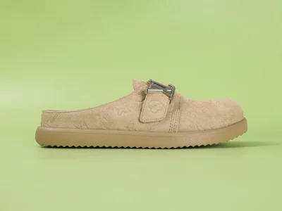 Easy Mule Velours-Kalbsleder hellbraun