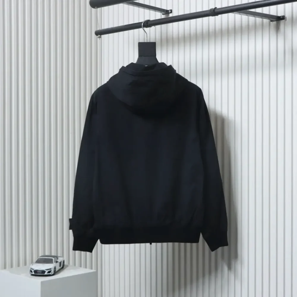 Embroidered lettering hooded windbreaker – Bild 22