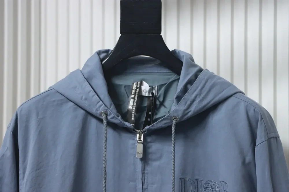 Embroidered lettering hooded windbreaker – Bild 3