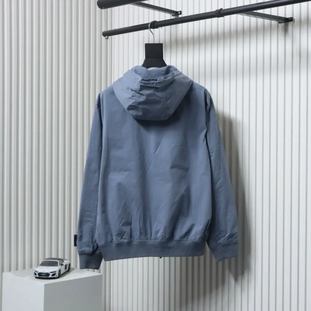 Embroidered lettering hooded windbreaker – Bild 2