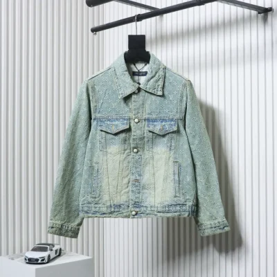 FA-Jeansjacke mit Allover-Monogramm-Print