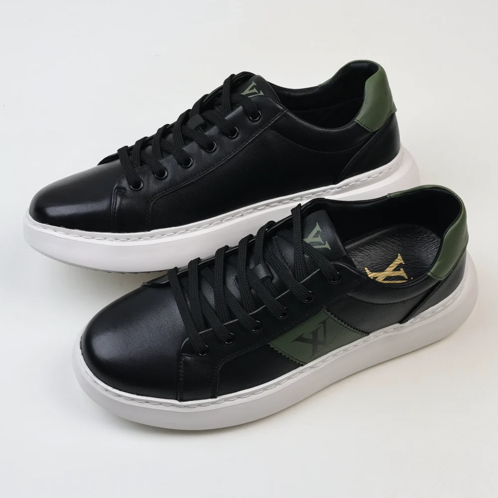 Freizeit-Sportschuhe für Herren in Schwarz, Grün und Weiß – Bild 5