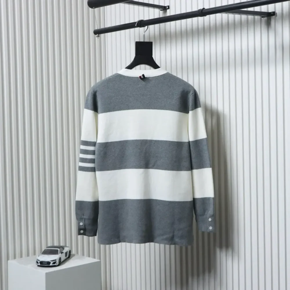 HOM BROWNE TB Thom Browne 25FW wide stripe knitted sweater cardigan – Bild 2