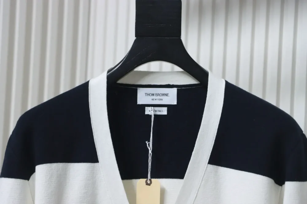 HOM BROWNE TB Thom Browne 25FW wide stripe knitted sweater cardigan – Bild 9