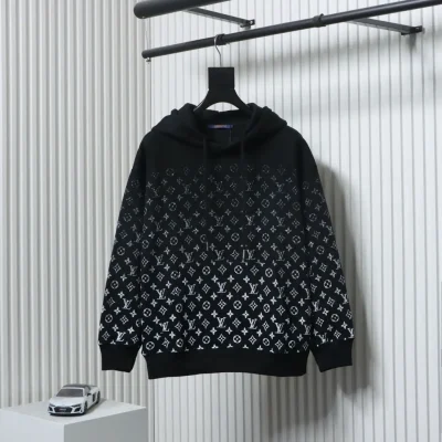 Halblanges Kapuzensweatshirt mit Monogramm-Farbverlauf und Logo-Print