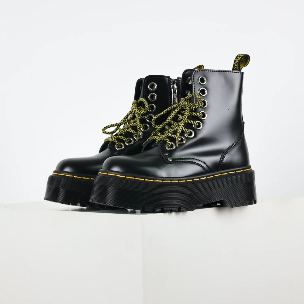 Jadon Max Buttero Plateaustiefel aus schwarzem Leder – Bild 3
