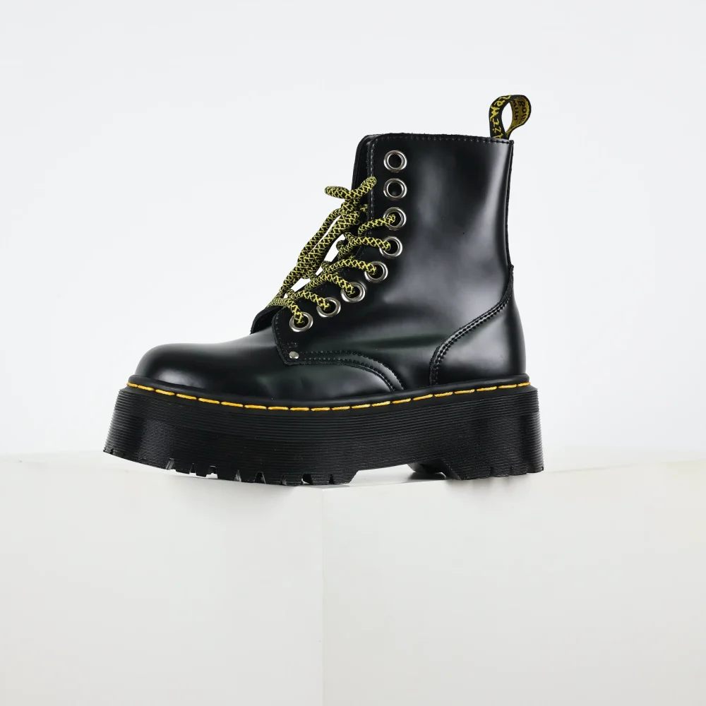 Jadon Max Buttero Plateaustiefel aus schwarzem Leder – Bild 4