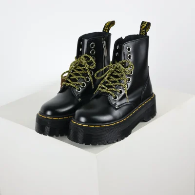 Jadon Max Buttero Plateaustiefel aus schwarzem Leder