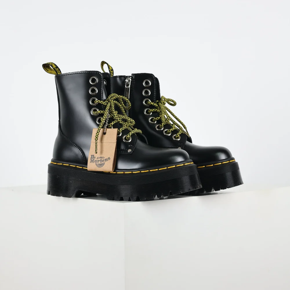 Jadon Max Buttero Plateaustiefel aus schwarzem Leder – Bild 2
