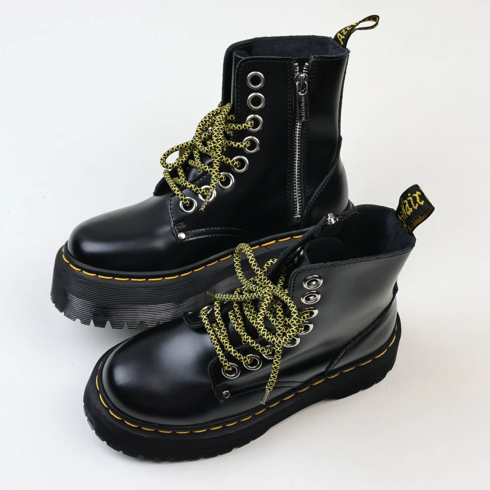 Jadon Max Buttero Plateaustiefel aus schwarzem Leder – Bild 6