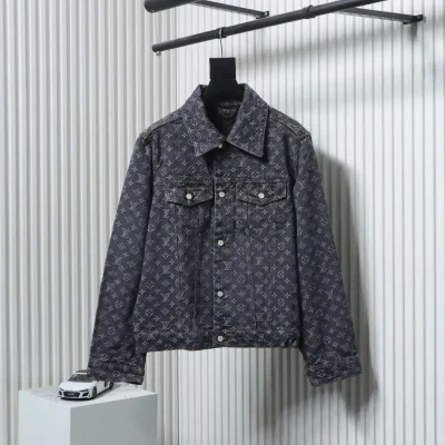 Jeansjacke mit FA-Allover-Print