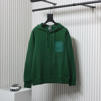 Kapuzensweatshirt mit Ledertaschen und geprägtem Brustlogo