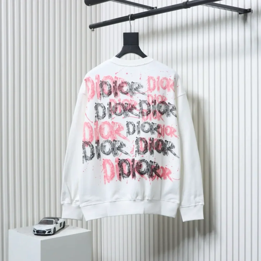 Kurzes Sweatshirt mit Rundhalsausschnitt und handbemaltem Graffiti-Tintenspritzer-Buchstabendruck XXL – Bild 13