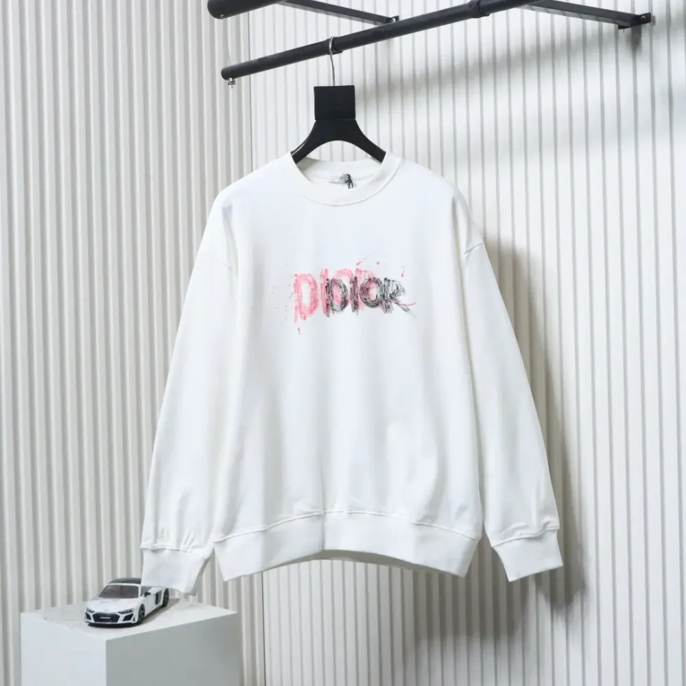 Kurzes Sweatshirt mit Rundhalsausschnitt und handbemaltem Graffiti-Tintenspritzer-Buchstabendruck XXL – Bild 12