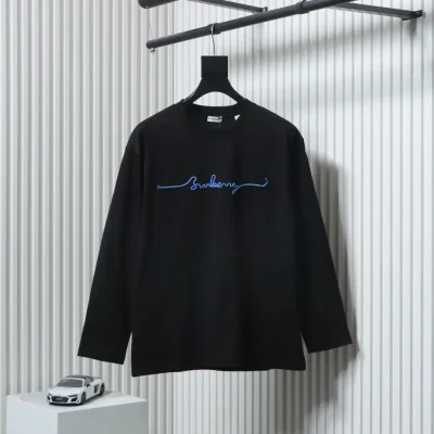 Langärmliges T-Shirt mit aufgesticktem Burberry-Signaturlogo