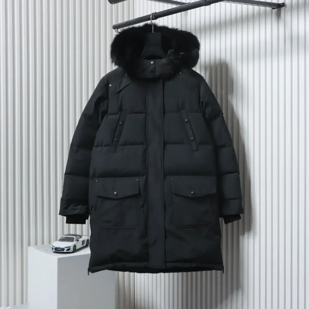 M00seknuck1esstir1ing klassische lange Daunenjacke