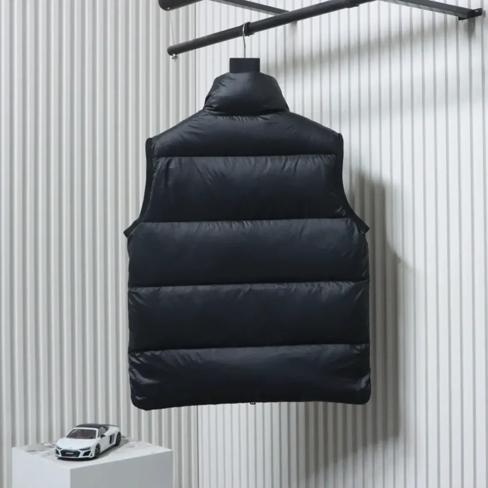Moncler limitierte Auflage Logo blau Fat Man Weste – Bild 2