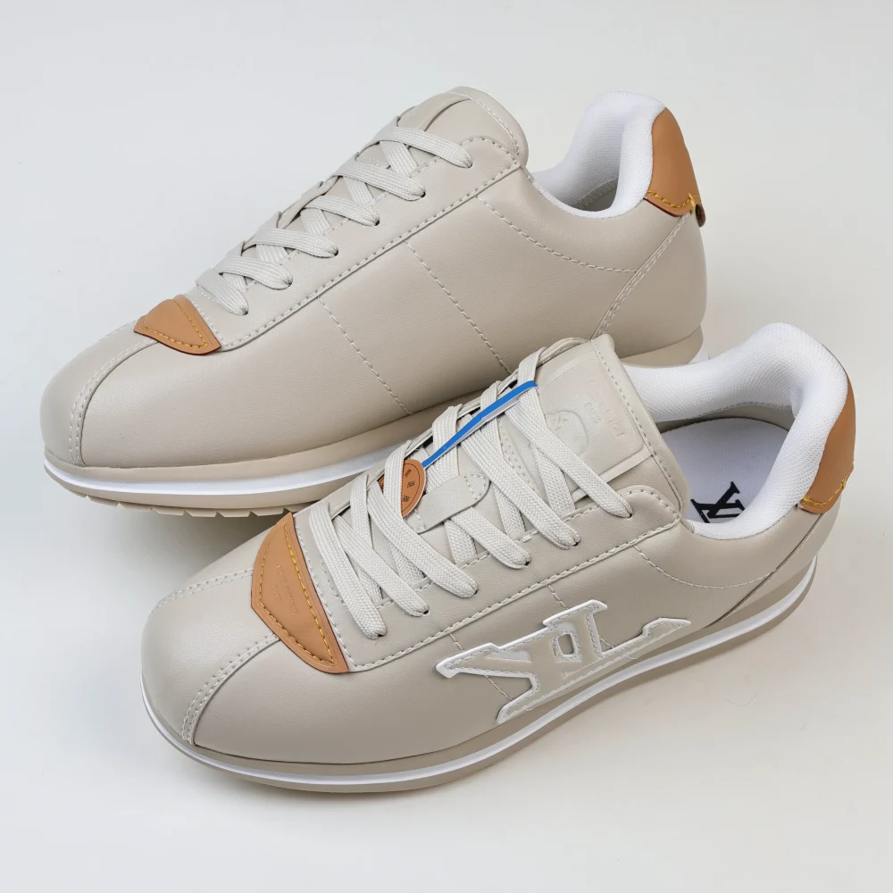 Nigo Buttersoft Low-Top-Sneaker mit runder Zehenpartie und Schnürung Beige – Bild 7