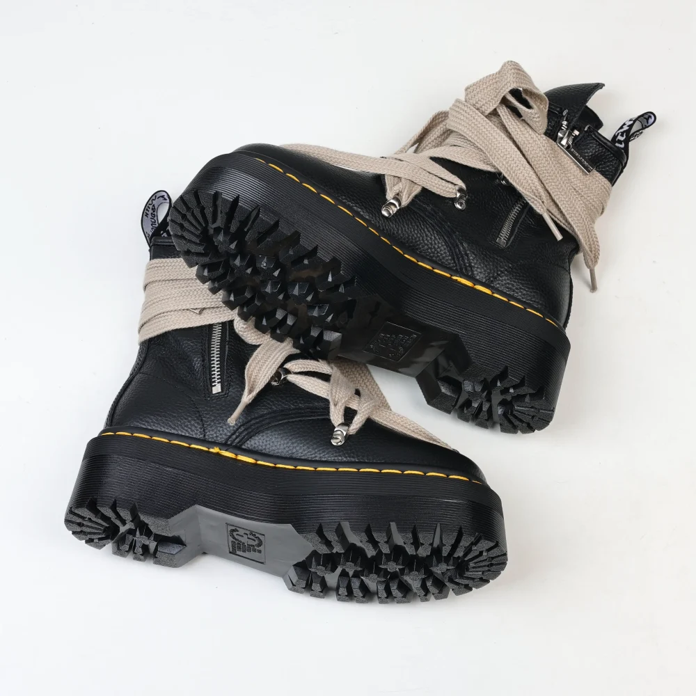 R1c.k 0wens x Dr. Martens 1460 Bex Wanderstiefel Schwarze Martin-Stiefel mit klobigem Absatz – Bild 5