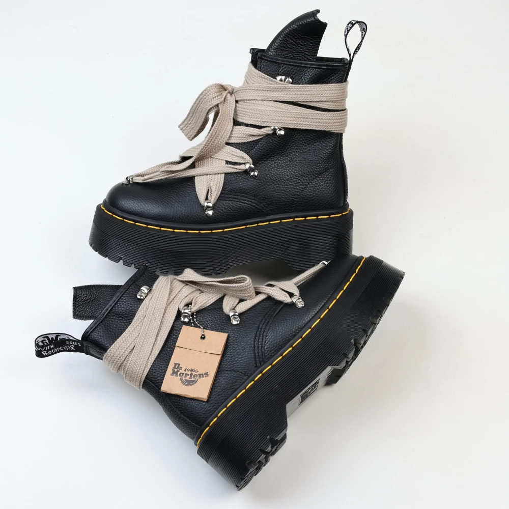 R1c.k 0wens x Dr. Martens 1460 Bex Wanderstiefel Schwarze Martin-Stiefel mit klobigem Absatz – Bild 11