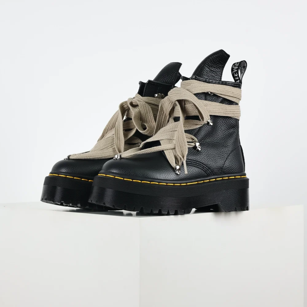 R1c.k 0wens x Dr. Martens 1460 Bex Wanderstiefel Schwarze Martin-Stiefel mit klobigem Absatz – Bild 3