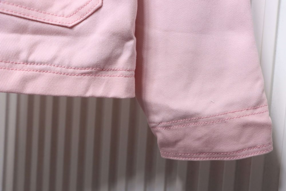 Rosafarbene, langärmelige Arbeitsjacke mit Revers – Bild 5