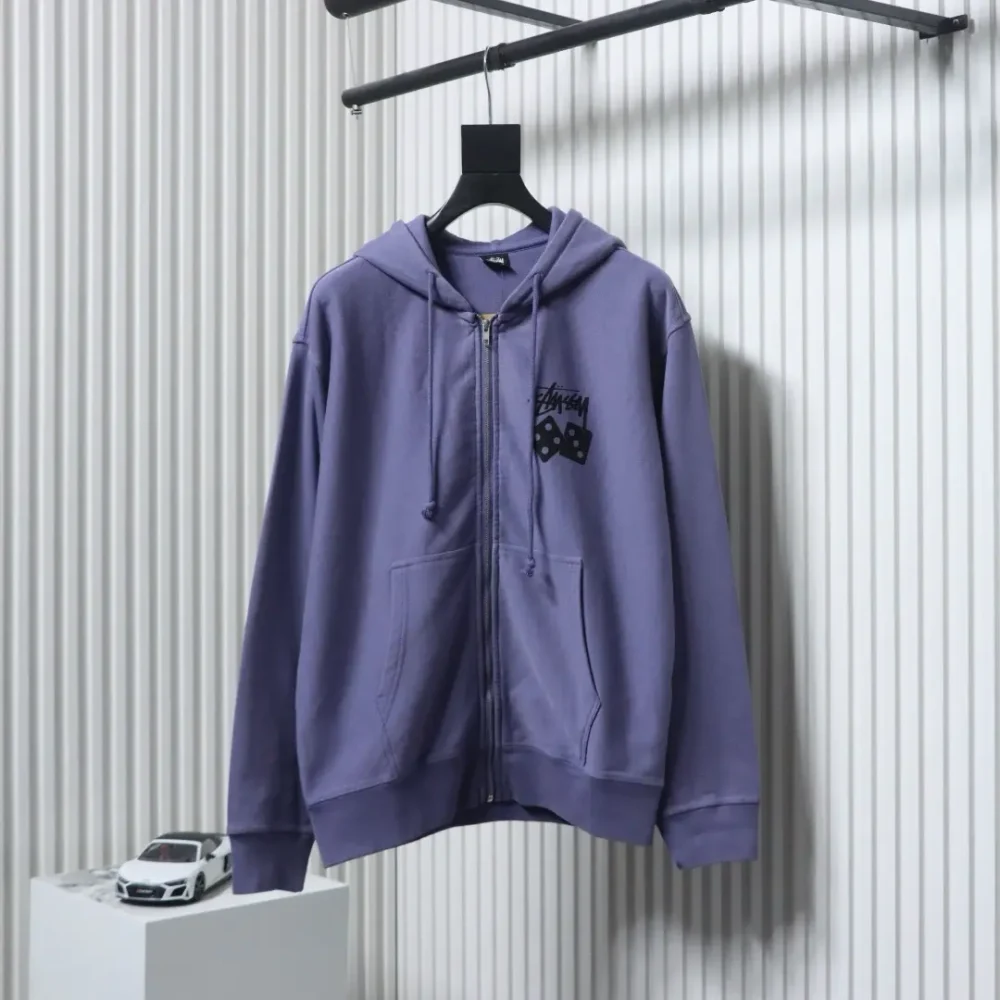 Stussy Reißverschlussjacke mit Würfel-Print – Bild 2