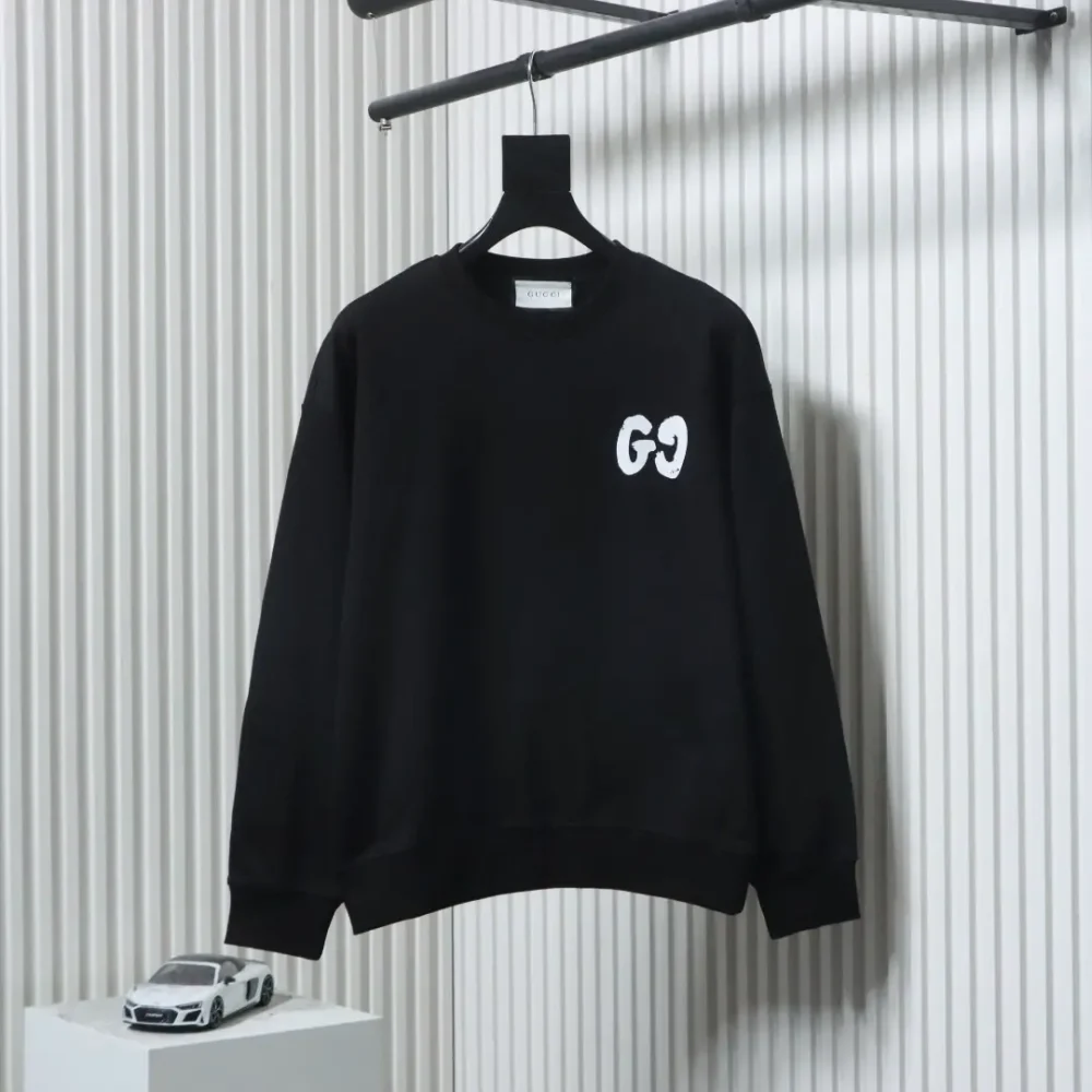 Sweatshirt mit Rundhalsausschnitt und handgemaltem Graffiti-Schriftzug-Logo