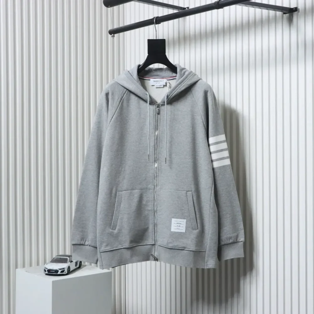 TB Classic Garngefärbte Kapuzenjacke mit Reißverschluss