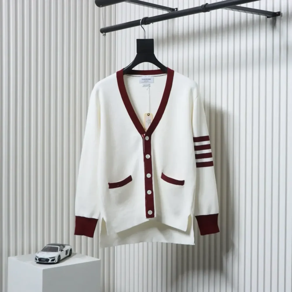THOM BROWNE TB Thom Browne 25FW color-block cotton knit cardigan – Bild 10